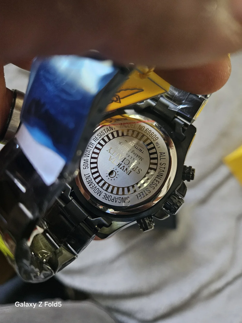 Invicta Black and Red Chronograph Tachymeter Watch 48mm